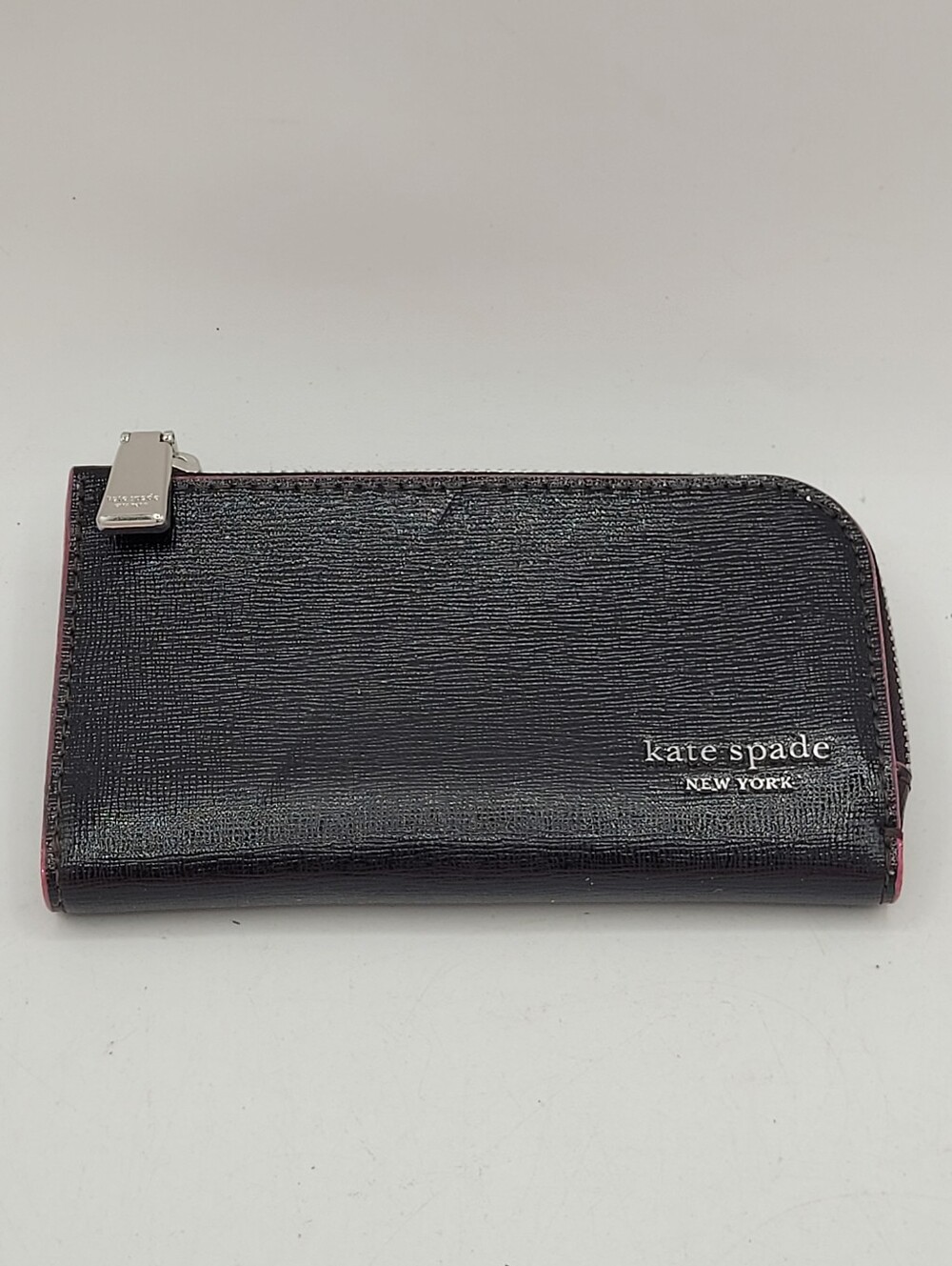 kate spade new york Devin glitter-edge Saffiano leather wallet